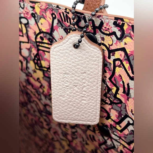 COACH Keith Haring Town Tote With Dancing Dog & Matching Charm - Picture 10 of 13